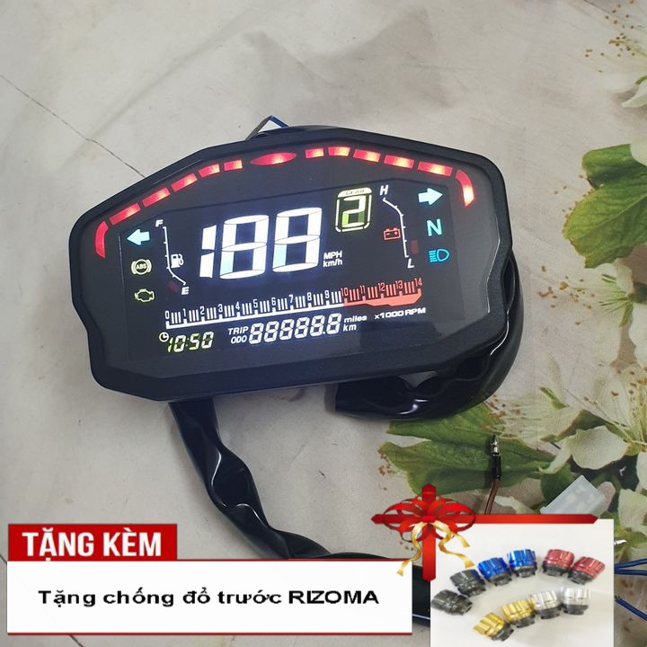 Đồng hồ điện tử xe máy DUCATI  - Đồng hồ điện tử LCD xe DUCATI - Tặng ngay đôi chống đổ răng cưa - B2098