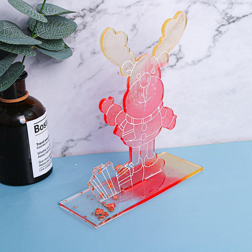 LANSEL Khuôn Làm Bánh Bằng Nhựa Epoxy Hình Tuần Lộc Giáng Sinh DIY