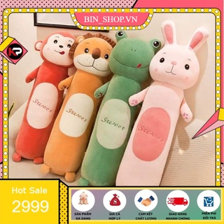 Gấu bông hình thú cute , thú nhồi bông chất liêu vải nhung co giãn 4 chiều mềm mịn ,  gối ôm thú kích thước 70cm