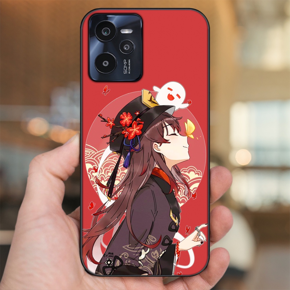 Ốp lưng Realme C35 viền đen in hình Hutao Genshin Impact