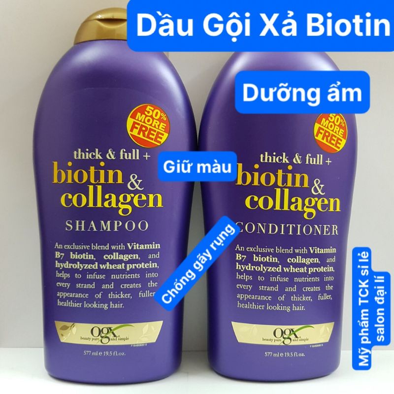 Dầu gội xả collagen mọc tóc phục hồi tóc hư tổn