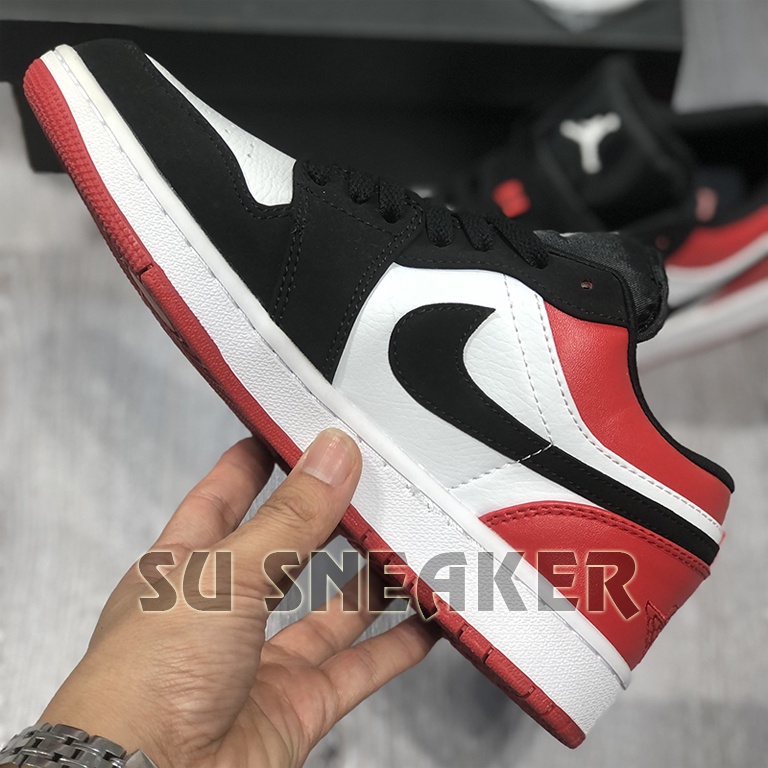 Giày Thể Thao/ Sneaker Jordan 1 Low Đỏ Đen ( Full Box )