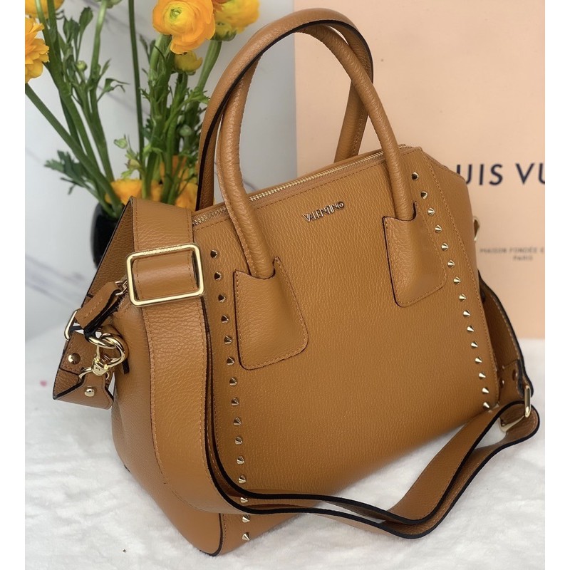 Túi VALENTINO satchel nâu hàng Ý chính hãng