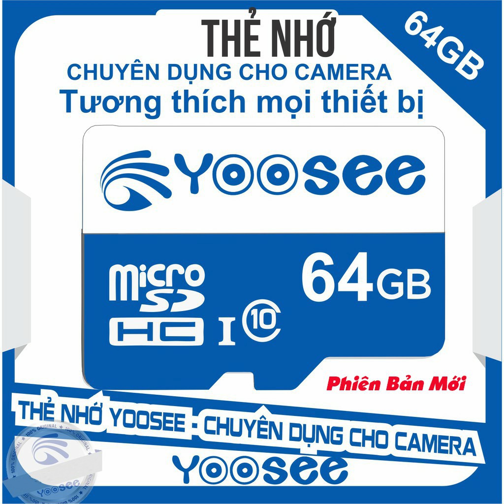 Thẻ Nhớ Yoosee 64Gb U3 Class 10 Tốc Độ Cao Chuyên Dụng Cho Điện Thoại, Camera Wifi, Tự động Ghi đèn trên camera