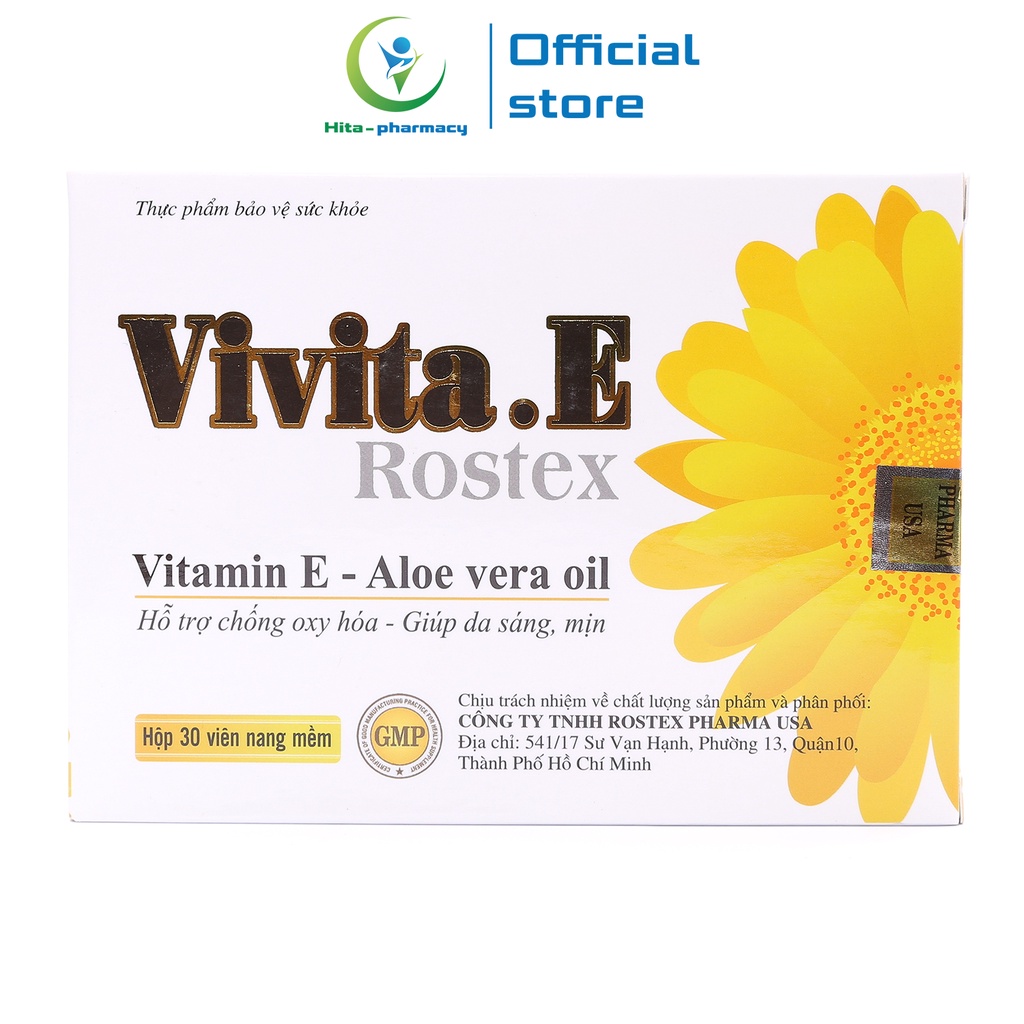 Viên uống đẹp da Vivita E HDPHARMA bổ sung Vitamin E, Omega 3 - 30 viên [Vivita. E Rostex ]