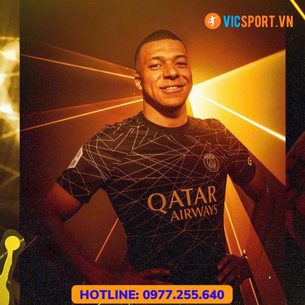 Áo Bóng Đá Paris, Quần Áo Đá Banh CLB PSG ,Câu Lạc Bộ Paris Đen Thun Lạnh mùa 2023 - Vicsport
