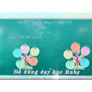 Bộ cây và quả ( 1 chậu, 1 thân, 5 quả ) - Đồ dùng dạy học Ruby