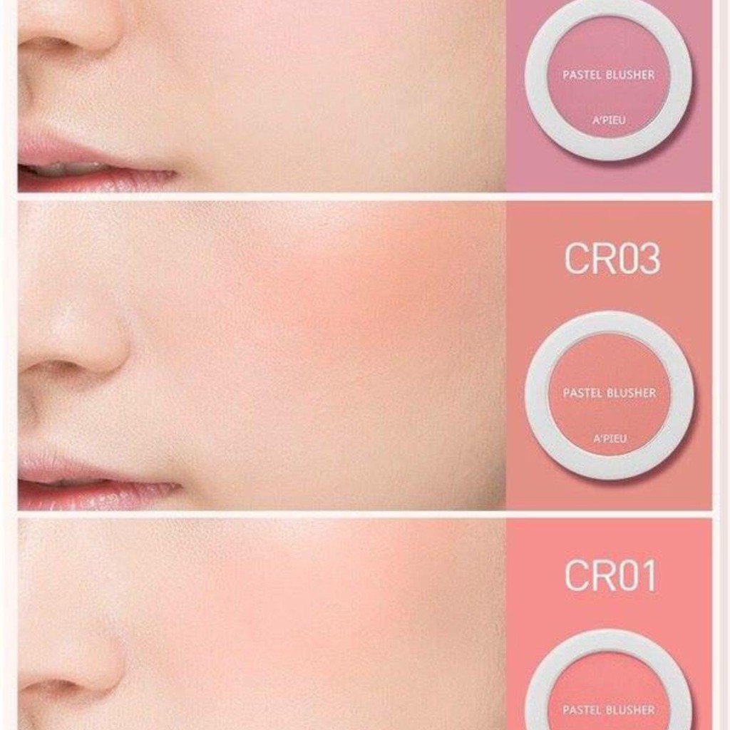 Phấn má hồng A’pieu Pastel Blusher (Apieu) Màu CR01 và CR03