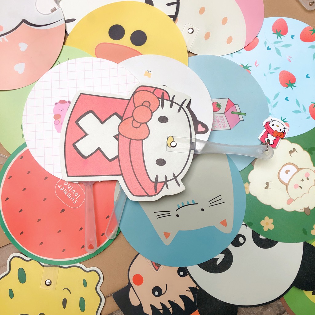 quạt mini cầm tay mùa hè pilu CUTE ( COMBO 10 CÁI ) 2 mặt | BigBuy360 - bigbuy360.vn