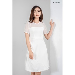 Váy trắng phối lưới