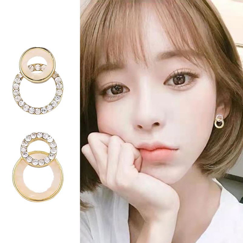 Bông Tai Mạ Bạc 925 Kiểu Hình Học Xinh Xắn Thời Trang