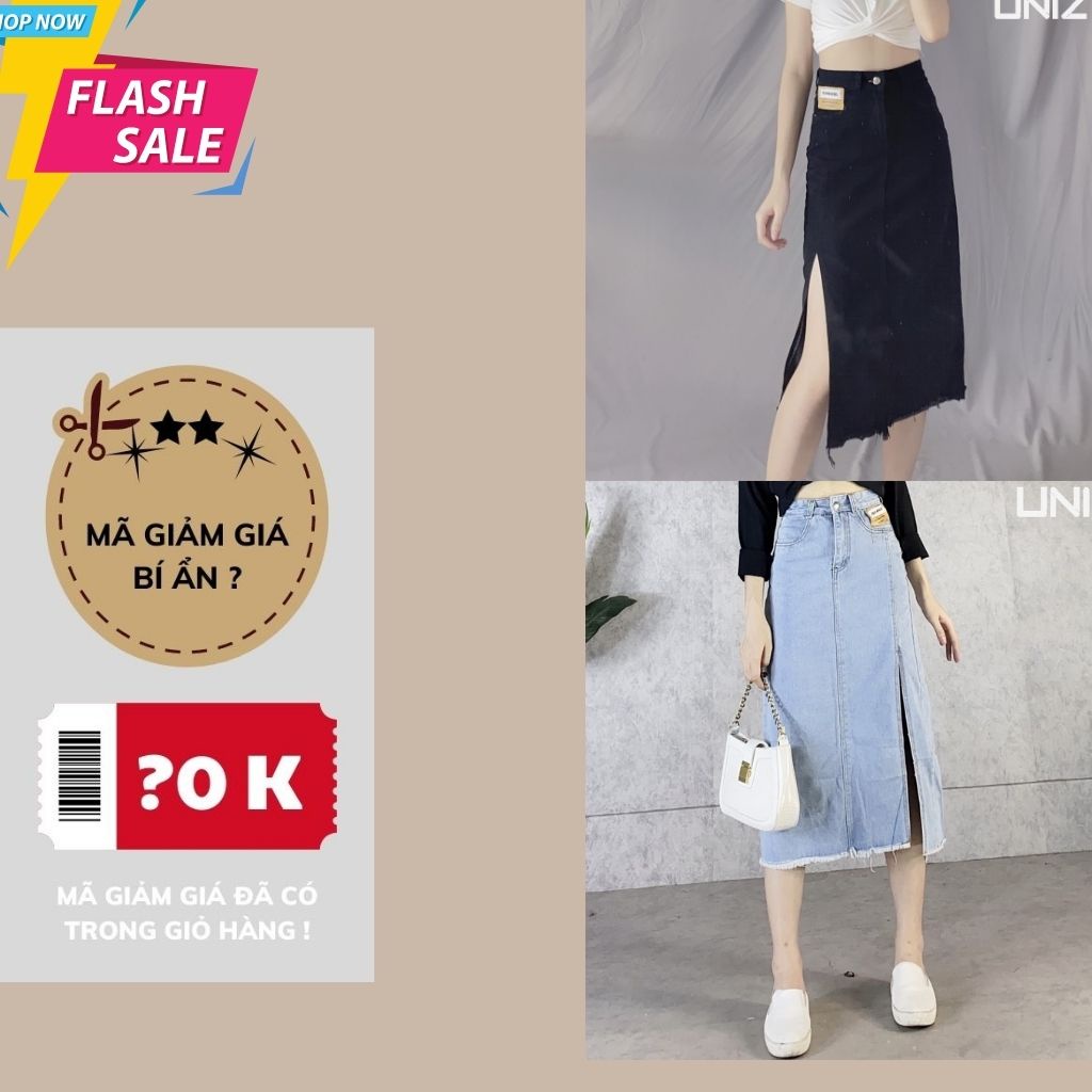 Chân Váy bò Xẻ Chân UNIZ CvJeanXe (2 Màu), Ulzzang, Dáng Dài, Cạp Cao, Xẻ Sâu, Vải jean, Mềm Nhẹ, Co Giãn Nhẹ | BigBuy360 - bigbuy360.vn