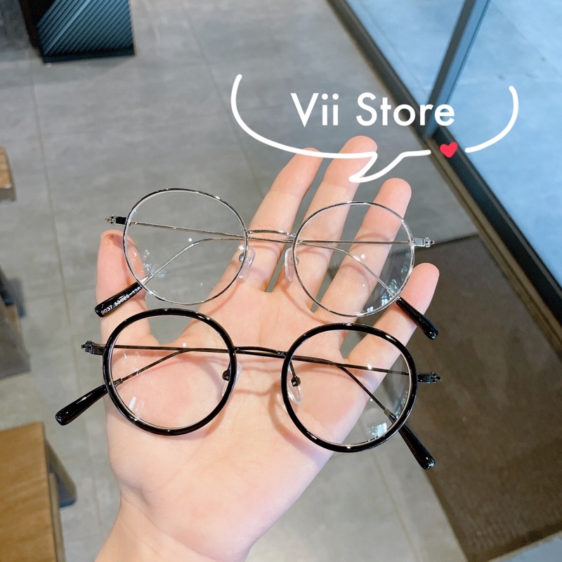 Kính gọng tròn vintage mới si kim loại thời trang cao cấp