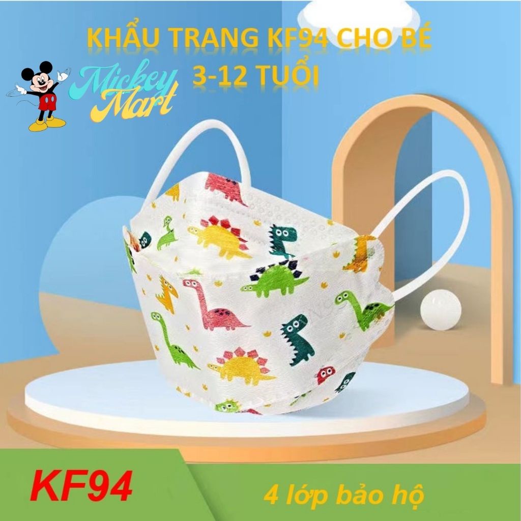 Khẩu trang KF94 cho bé 4 lớp kháng khuẩn chống bụi siệu mịn PM2.5 an toàn tuyệt đối cho trẻ em 3-12 tuổi - Mickey Mart