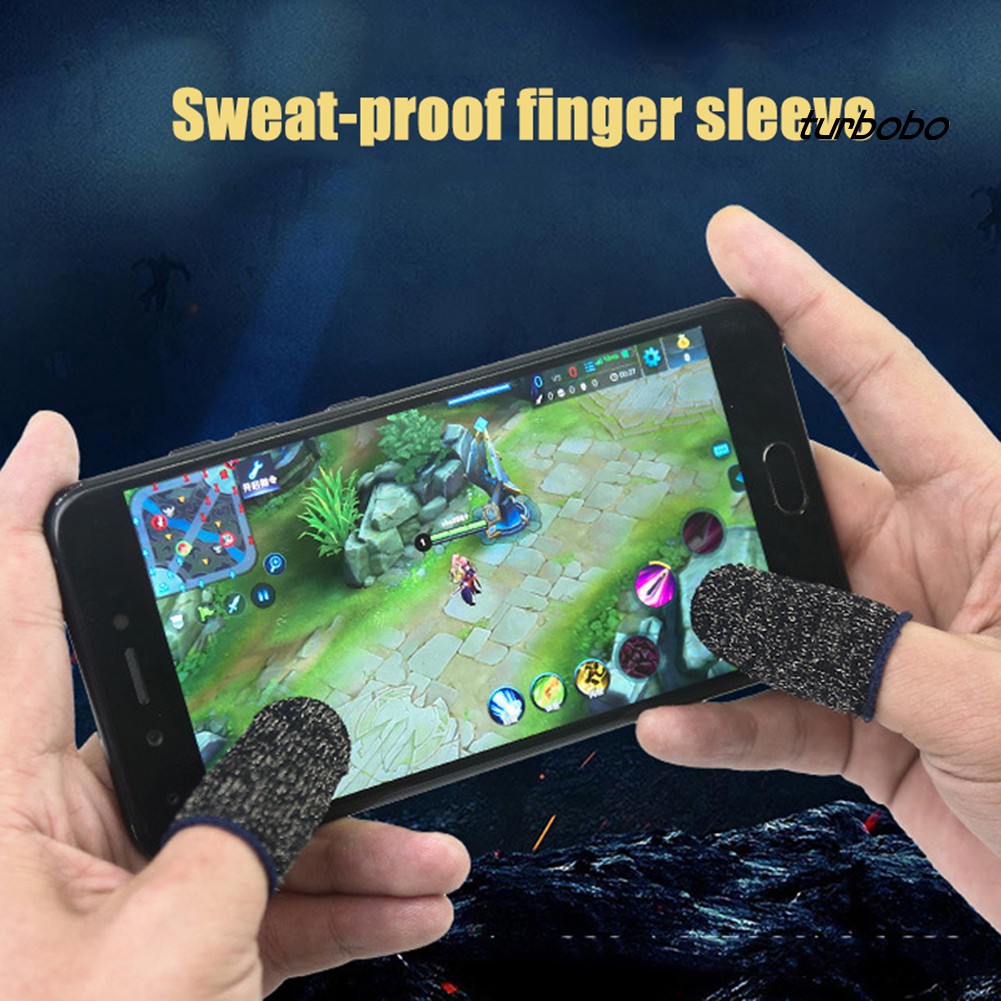 SJPJ_1/2Pcs Non-Slip Breathable Touch Screen Finger Sleeve Controller for Phone Games