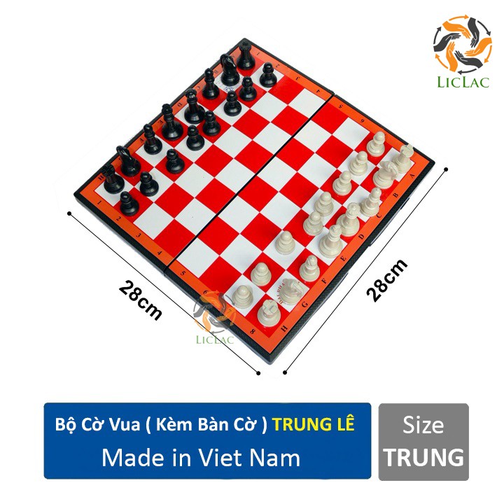 Bộ đồ chơi Cờ Vua TRUNG LÊ bằng nhựa size Trung - Cờ vua Cao Cấp sản xuất tại Việt Nam - LICLAC