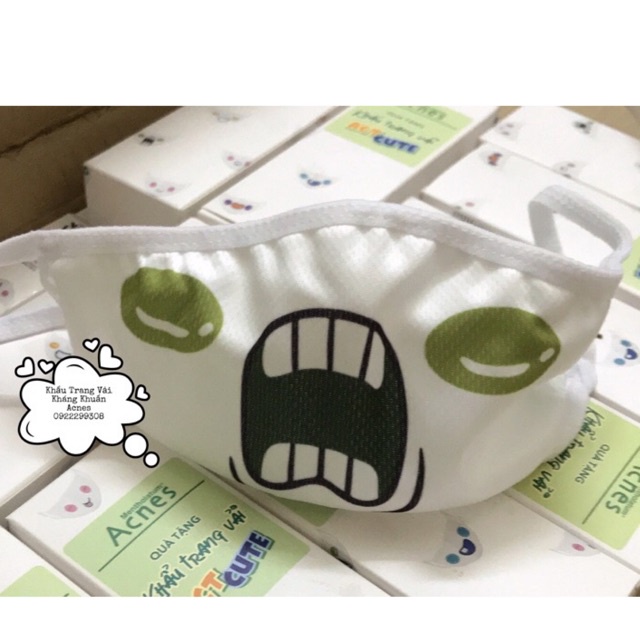 Khẩu Trang 2 Lớp Vải Kháng Khuẩn Acnes ( Hàng Tặng Acnes Mẫu mã cute )