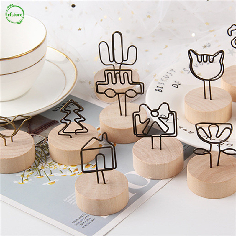 Kẹp Gỗ Giữ Giấy Ghi Chú Kiểu Dáng Cổ Điển