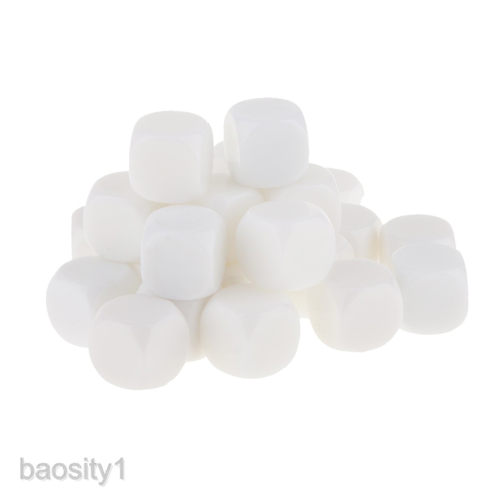 [Baosity1] Set 25 Viên Xí Ngầu 16mm D6 Màu Trắng Chơi Game