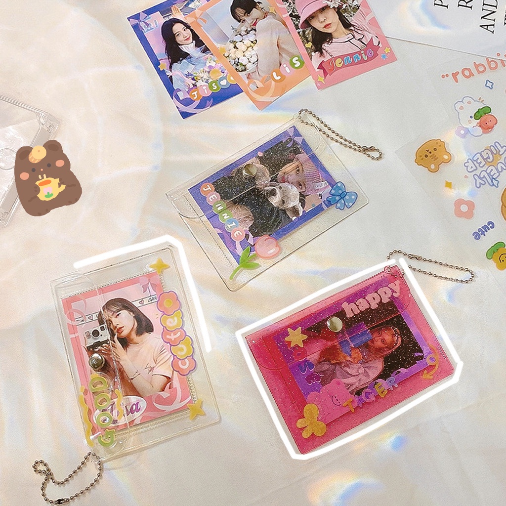 Ví Đựng Thẻ Mini Trong Suốt Lấp Lánh Thời Trang Cho Nữ