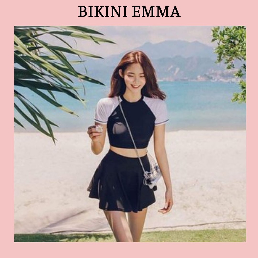 Đồ Bơi 2 Mảnh Thể Thao EMMA, Sporty Đi Bơi Đi Biển Kín Đáo, Năng Động (kèm hình thật)