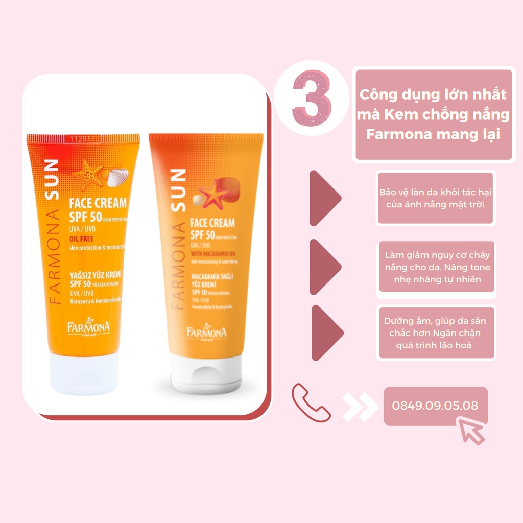 Kem Chống Nắng Kiềm Dầu Farmona Dành Cho Da Dầu Mụn, Nhạy Cảm Oil Free SPF50 50ml KCN1166