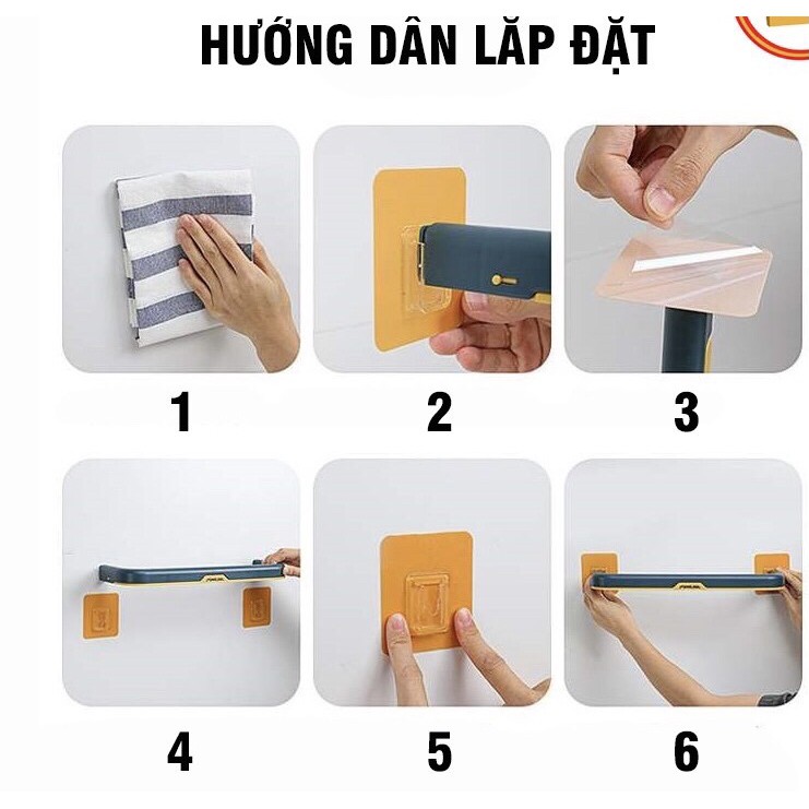 Giá treo khăn mặt 2 lớp dán tường TOWEL RACK (GTK03)