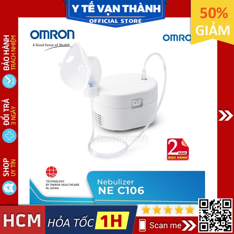 [Mã 154FMCGSALE giảm 8% đơn 500K] ✅ [Chính Hãng DKSH] Máy Xông Khí Dung Mũi Họng: Omron NE-C106 NE C106 -VT0545