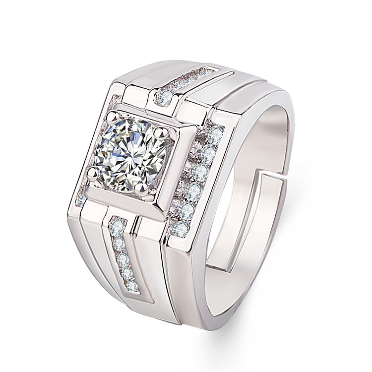 Nhẫn đeo ngón tay AIFEI bạc 925 mạ vàng 18K phong cách Hàn Quốc thời trang dành cho nam