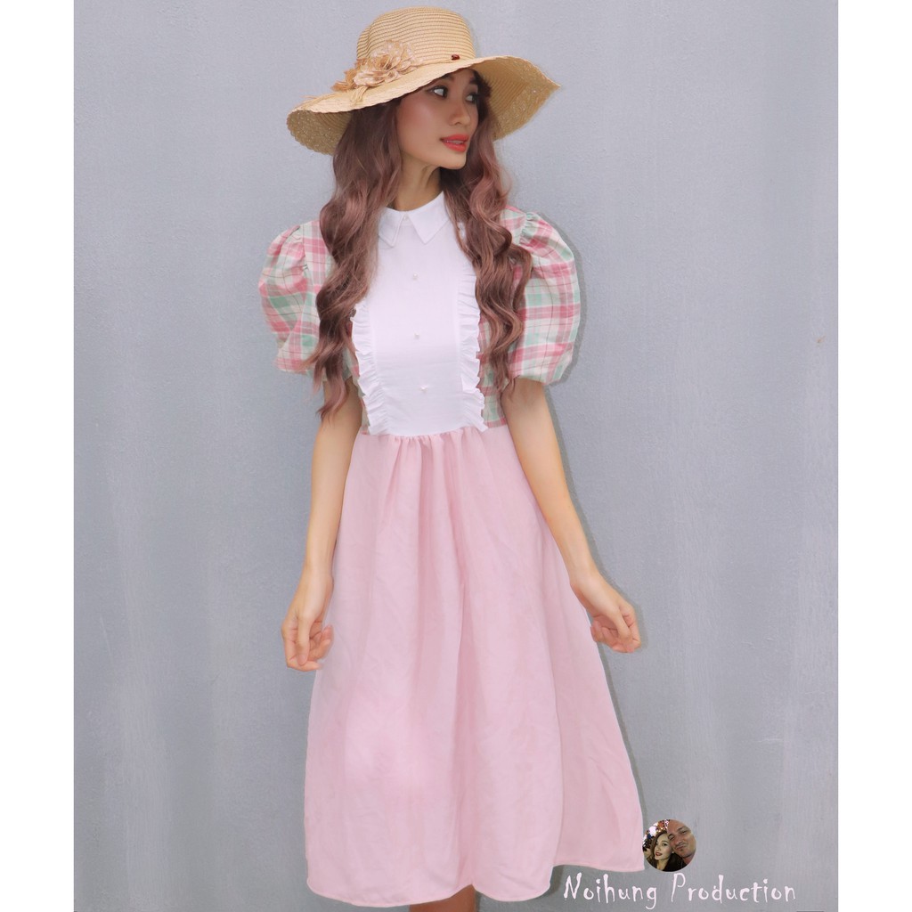 Đầm váy vintage ulzzang công chúa tiểu thư bánh bèo Bohemian maxi boho dáng dài xòe đi biển đẹp rẻ hotgirl cổ bẻ