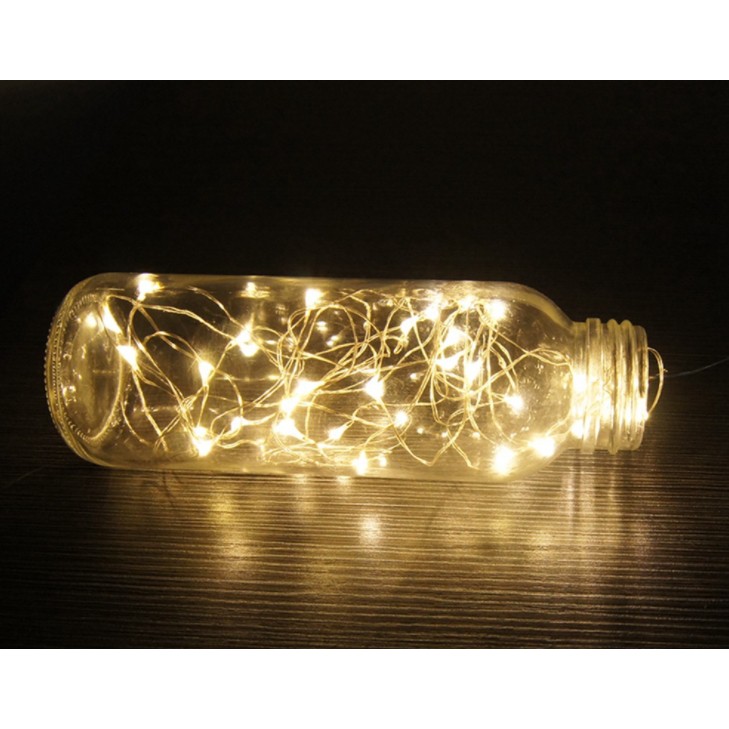 Dây đèn led trang trí fairy light đom đóm 4 màu thả trần phòng ngủ dùng pin AA