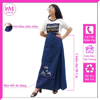 Váy Chống Nắng 1 Tà Jean Cotton Cao Cấp Rất Dày Dặn Và Mềm Mại Thêu Họa Tiết Song Mỹ Shop
