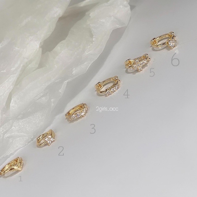 ( SHOP CHỤP) 1 chiếc khuyên nhỏ vành tai vàng cực xinh