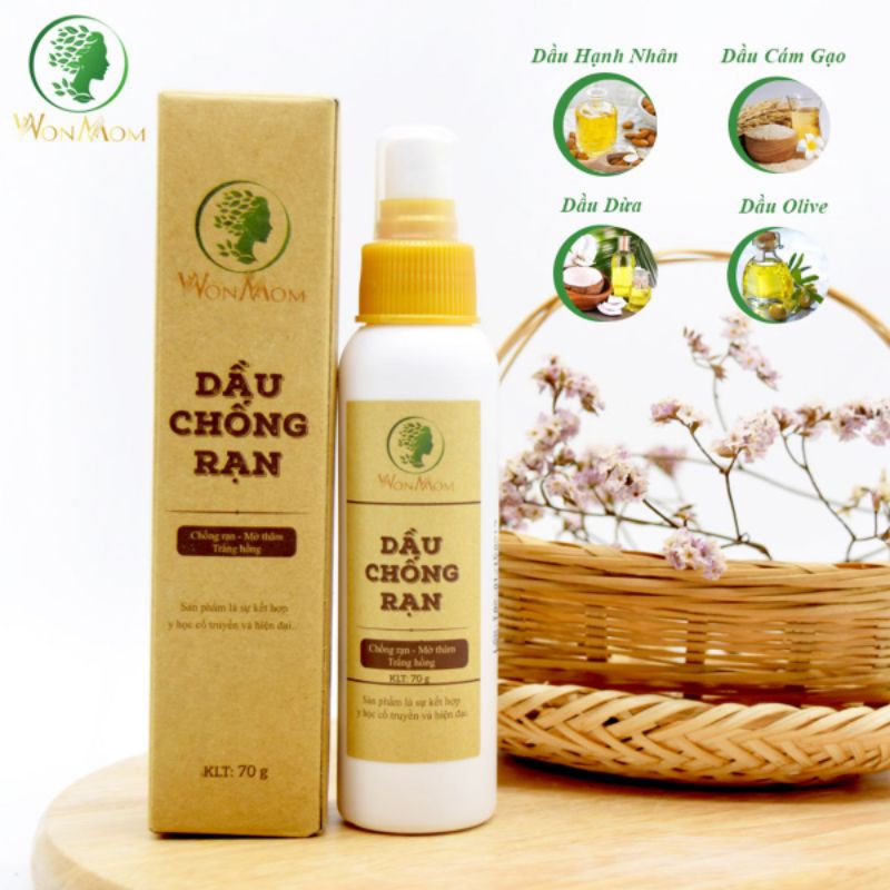 Tinh dầu chống rạng, dưỡng da bụng cho mẹ bầu, mẹ sau sinh wonmom 70G | BigBuy360 - bigbuy360.vn
