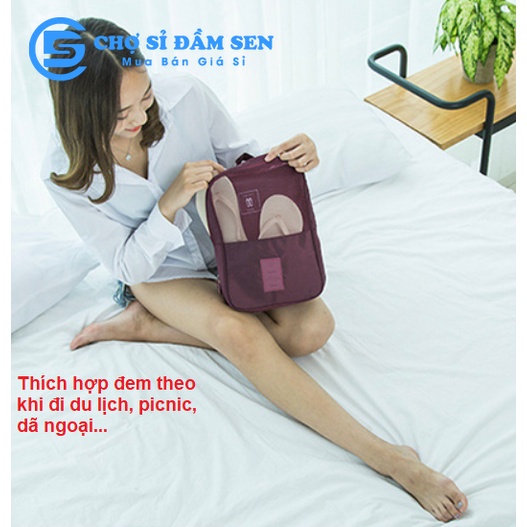 Túi giày cao cấp loại lớn 3 ngăn chống thấm ngăn mùi, xếp gọn đa năng trong vali, túi xách du lịch G401-TuigiayCC