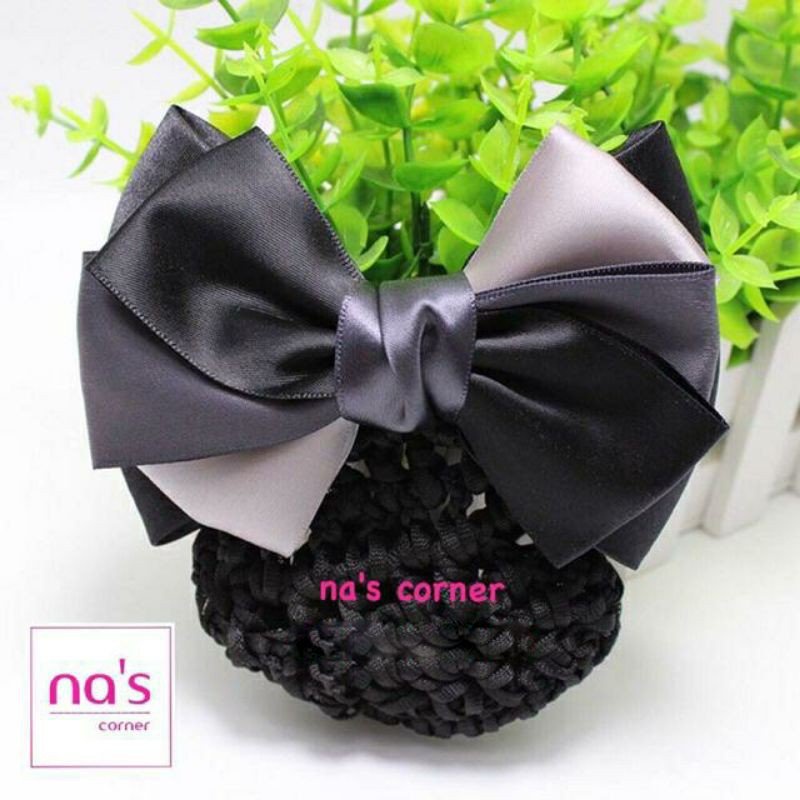 Kẹp lưới bới tóc búi tóc viền 3 màu sang trọng