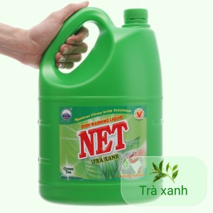 (MỚI) Can Nước rửa chén NET 4kg_ Đậm đặc tinh chất Trà gừng