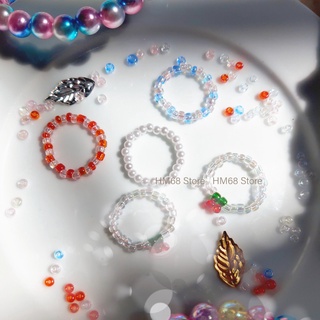 Nhẫn hạt cườm cherry, nhiều kiểu dáng màu sắc handmade
