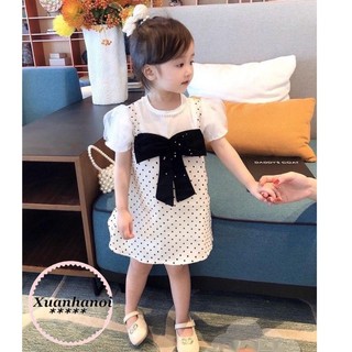 Váy chấm bi nơ đính ngọc XHN658