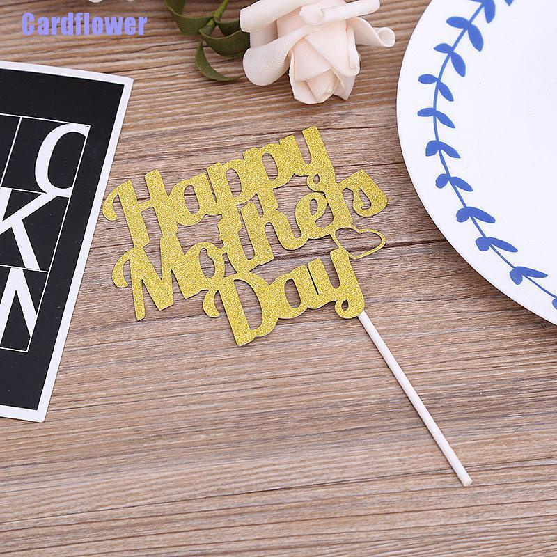 1 Que Cắm Trang Trí Bánh Cupcake Hình Chữ Happy Mother 's Day