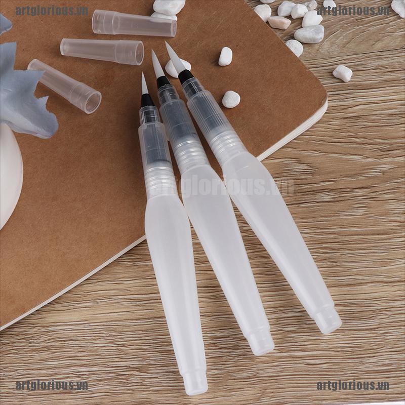 Set 3 Cọ Vẽ Màu Nước Đầu Tròn Mềm Mại Tiện Dụng