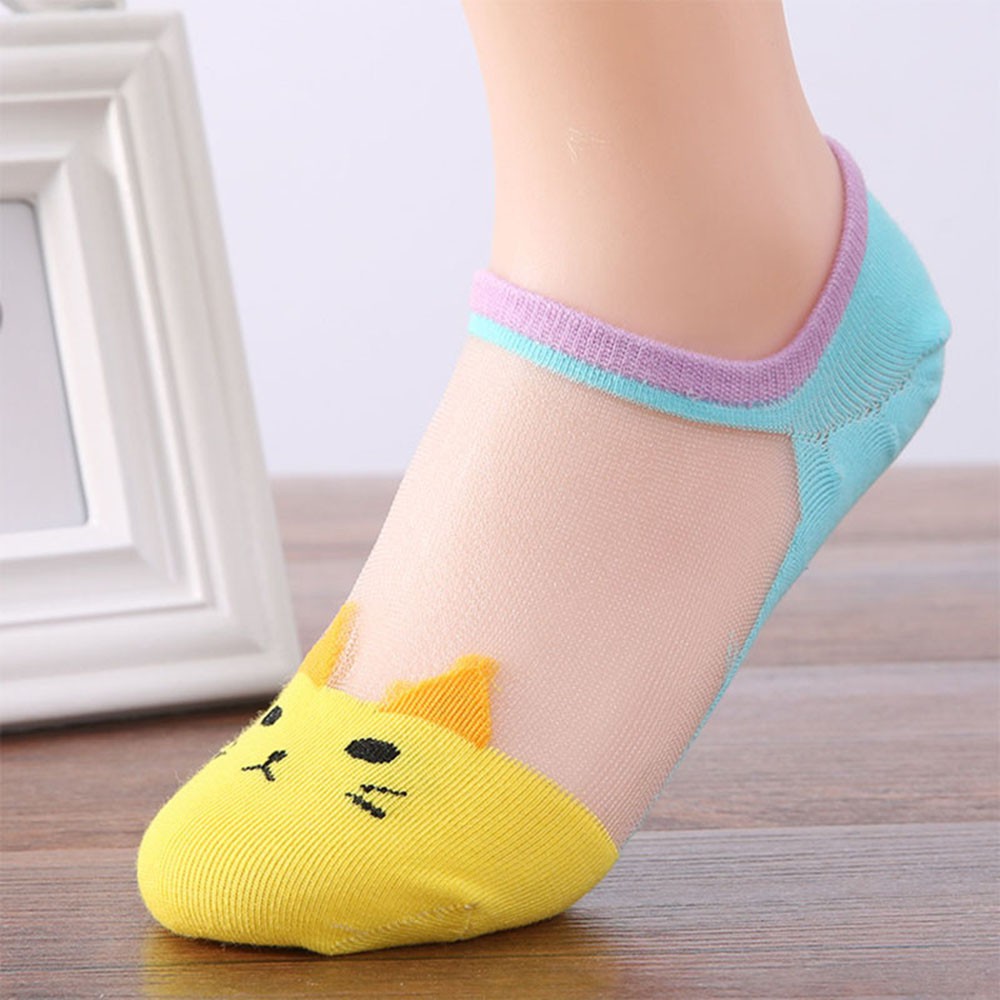 Tất cổ ngắn họa tiết chú mèo cực dễ thương