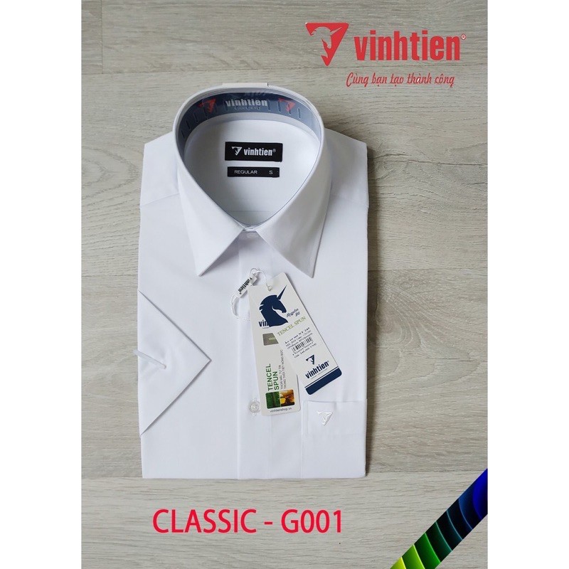 Áo Sơ Mi Cộc Tay Vĩnh Tiến Cao Cấp - Áo Trắng Vĩnh Tiến Cộc Tay