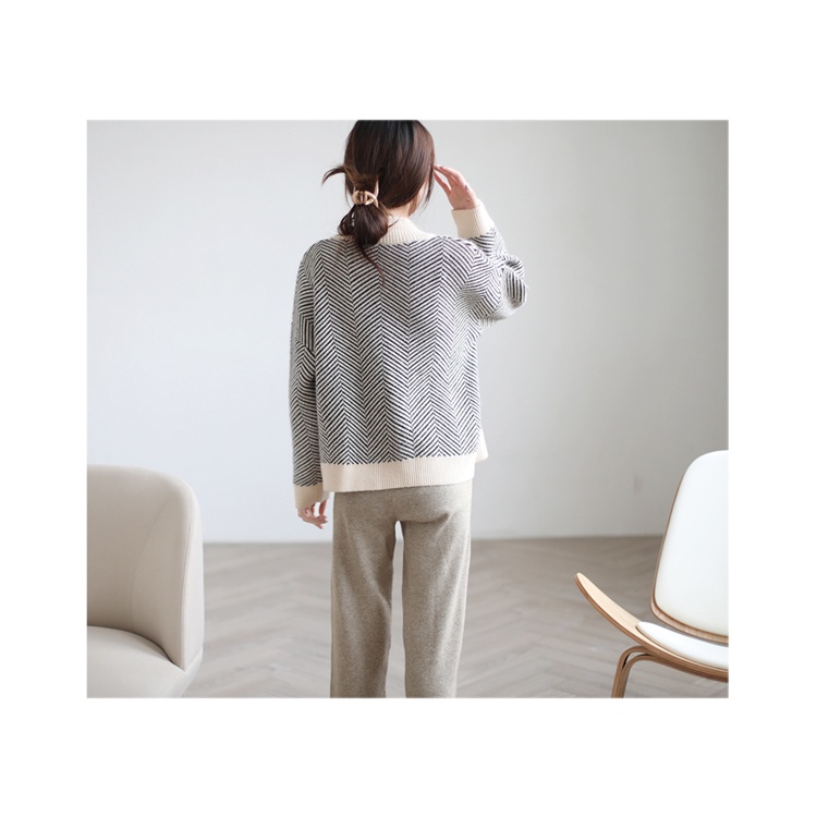 Áo Khoác CardiganDệt Kim Kẻ Sọc Dáng Rộng Phong Cách Hàn Quốc Thời Trang Cho Nữ OOP129