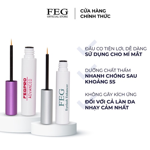 Combo Serum Dưỡng Mi Toàn Diện FEG - Dưỡng Mi Chắc Khỏe, Dài, Cong Vút Sau 14 Ngày (3ml)
