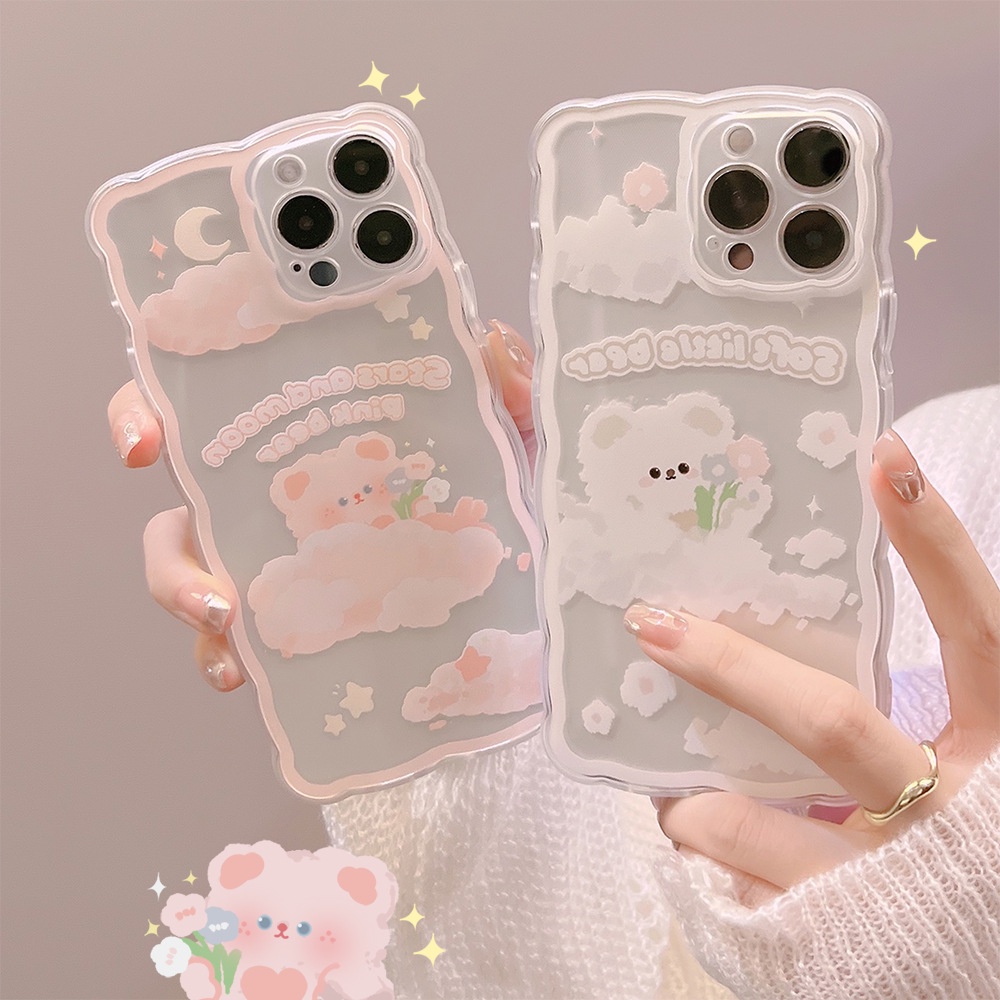 Ôp Điện Thoại Trong Suốt Hình Gấu / Ngôi Sao / Mặt Trăng Cho iphone 7 8 plus x xr xs 11 12 13 14 15 mini pro max se 2020