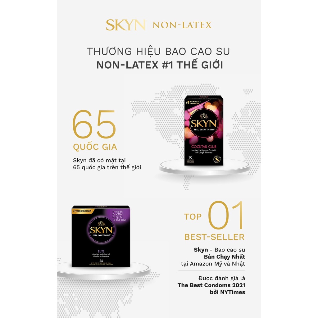 Bao cao su LifeStyles Skyn Nonlatex làm từ polyisoprene cao cấp