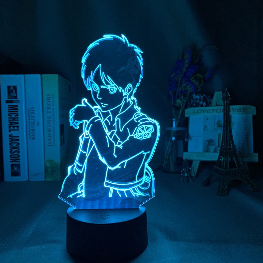 Acrylic Table Lamp Anime Attack on Titan for Home Room Decor Light Cool Kid Child Gift Captain Levi Ackerman Figure Night Light