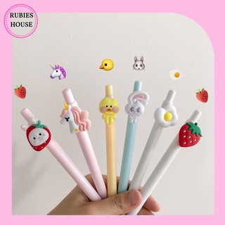Bút Mực Gel Hình Quả Dâu Dễ Thương Phong Cách Hàn Quốc