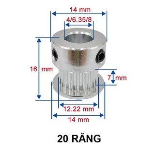 Puly GT2 20 răng 5mm